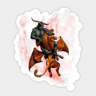 Satyr vs Manticore Sticker